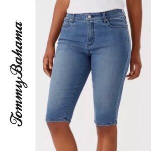 NWT TOMMY BAHAMA Women's Boracay Indigo Boardwalk Shorts in Light Beach Size 10